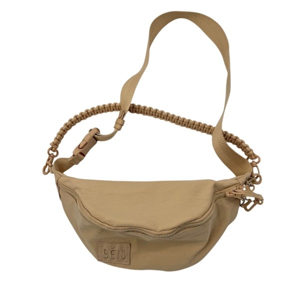 BÉIS Belt Bag Crossbody Fanny Pack Adjustable Strap Beige Pink - Picture 2 of 7